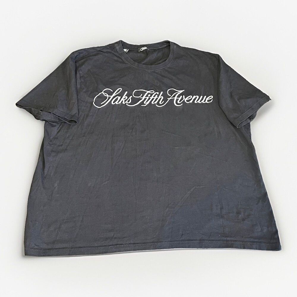 SAKS MENs EMBROIDERED LOGO GRAPHIC PRINT CREW NEXK T-SHIRT XXL/TTG